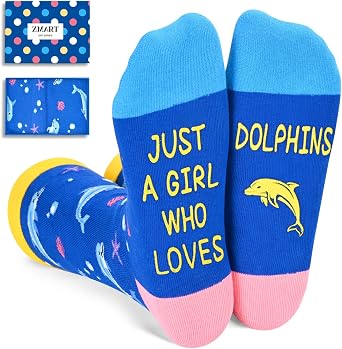 Animal Lover Gifts for Women - Frog Turtle Socks Dolphin Flamingo Gifts with Greeting Card