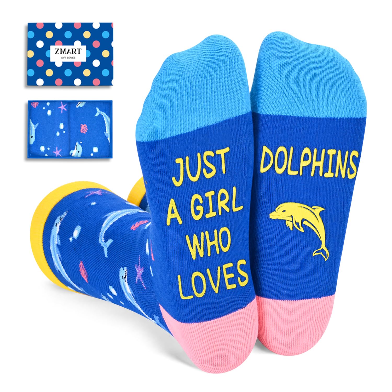 Animal Lover Gifts for Women - Frog Turtle Socks Dolphin Flamingo Gifts with Greeting Card