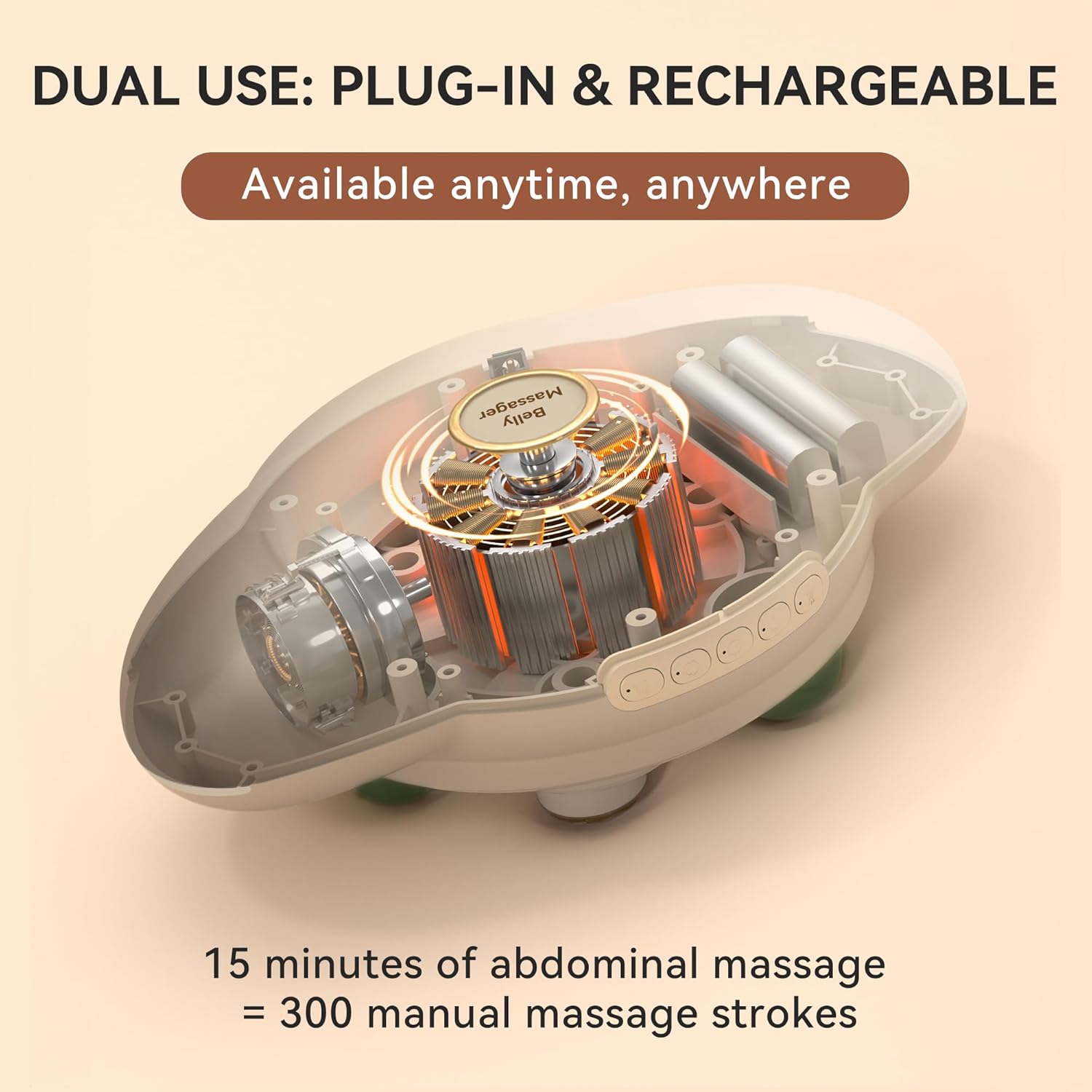 Abdominal Massager with Heat, Stomach Massager for Digestion, Belly Cellulite Massage for Flattening Belly, Four Massage Discs Work in Sync, Relieves Gas, Constipation, or Period Cramps - Image 5