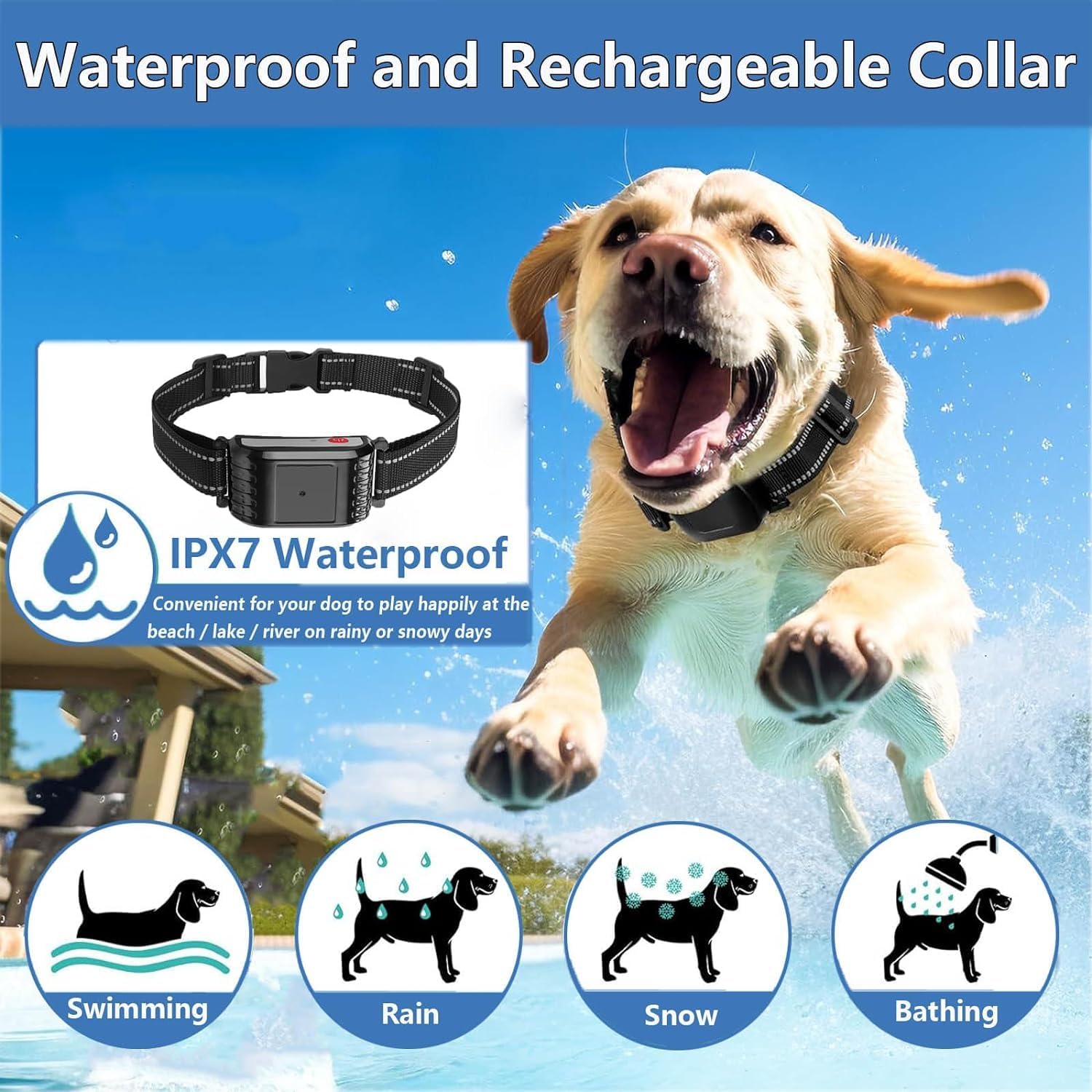 Dog Wireless Fence & Remote Shock Dog Training Collar 2-in-1, Electric Dog Fence, Adjustable Warning Strength & Range Sizes, Rechargeable Pet Boundary Containment System for 1/2/3/4 Dogs,for4dogs