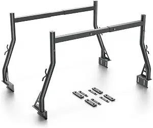 Universal Extendable Truck Bed Ladder Rack, Heavy Duty Steel Cargo Rack, 900 lbs Capacity, Fits 53-68" Pickup Beds