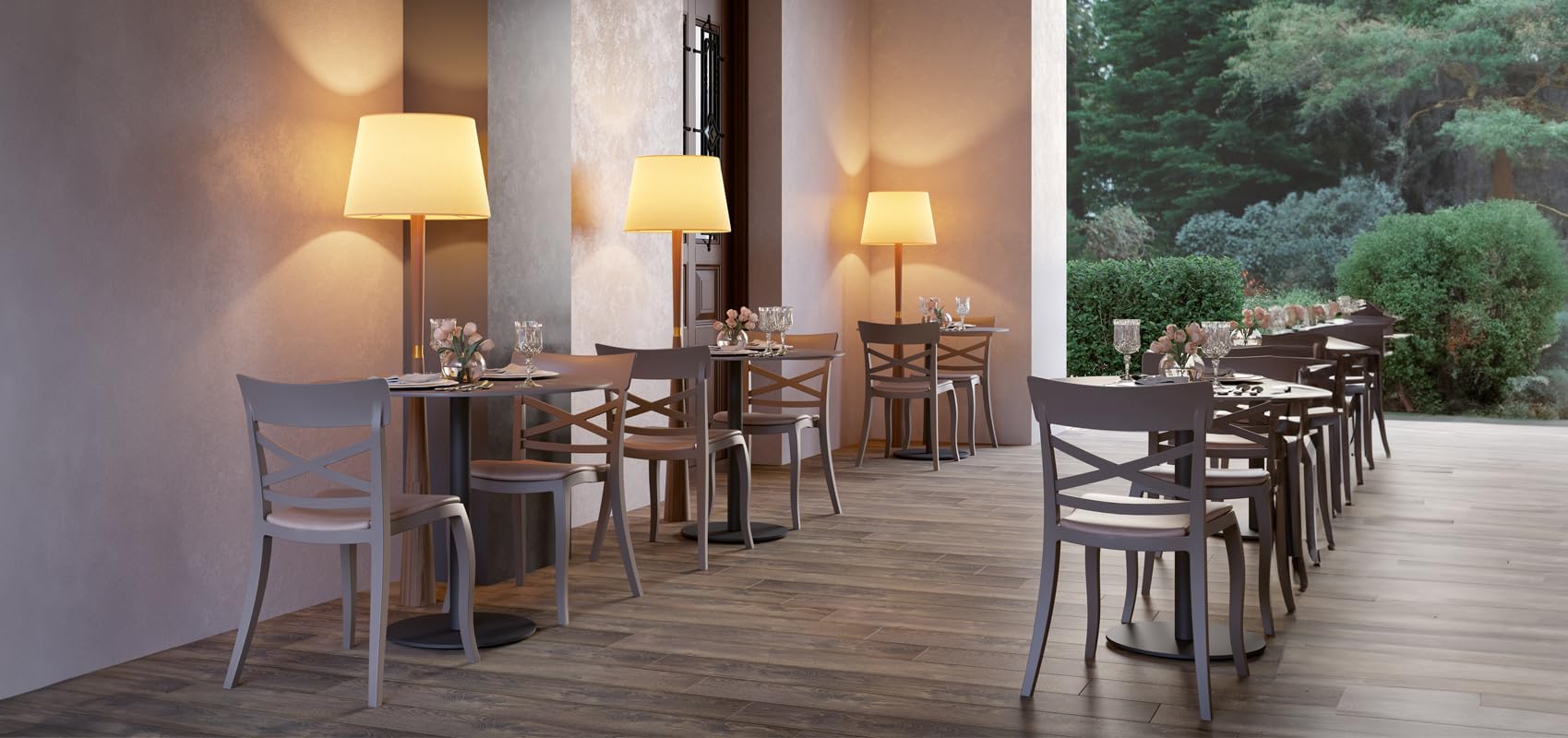 PAPATYA XSera-S 1er-Set Designer- Kunststoffstuhl, 200 kg belastbar, Leichter stapelbar Gartenstuhl, wetterfester Balkonstuhl, Terrassenstuhl, Hotelstühle, Restaurantstühle, Stapelstuhl (Dunkelblau)