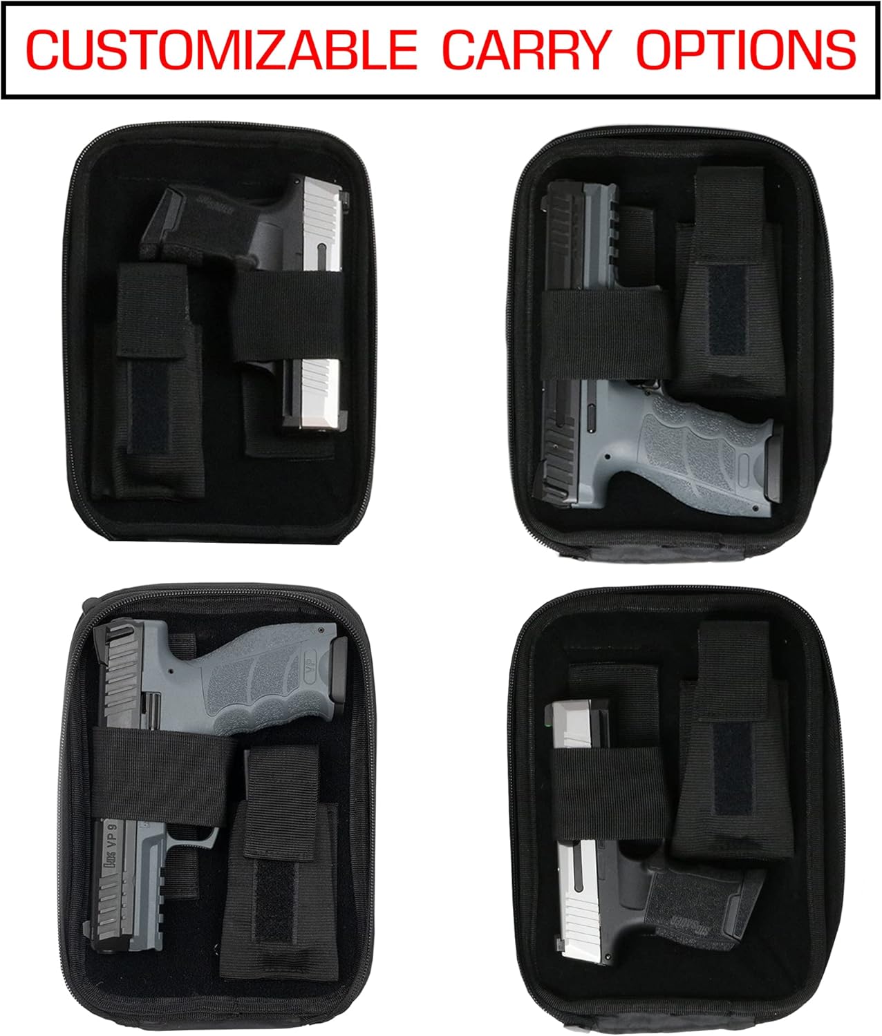 Ghost Concealment Concealed Pistol Pouch Fanny Pack Gun Holster with Shoulder Strap and Belt Loops Gun Holders with Zipper Pockets & Custom Carry Options Black Pistol Holster - Image 4