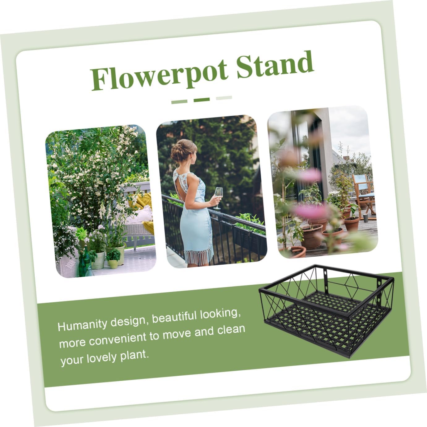 1pc Hanging Flower Pot Stand Rack Wall-Mounted Household Shelf for Balcony Kitchen Living Room Simple Design for Easy Plant Display Black