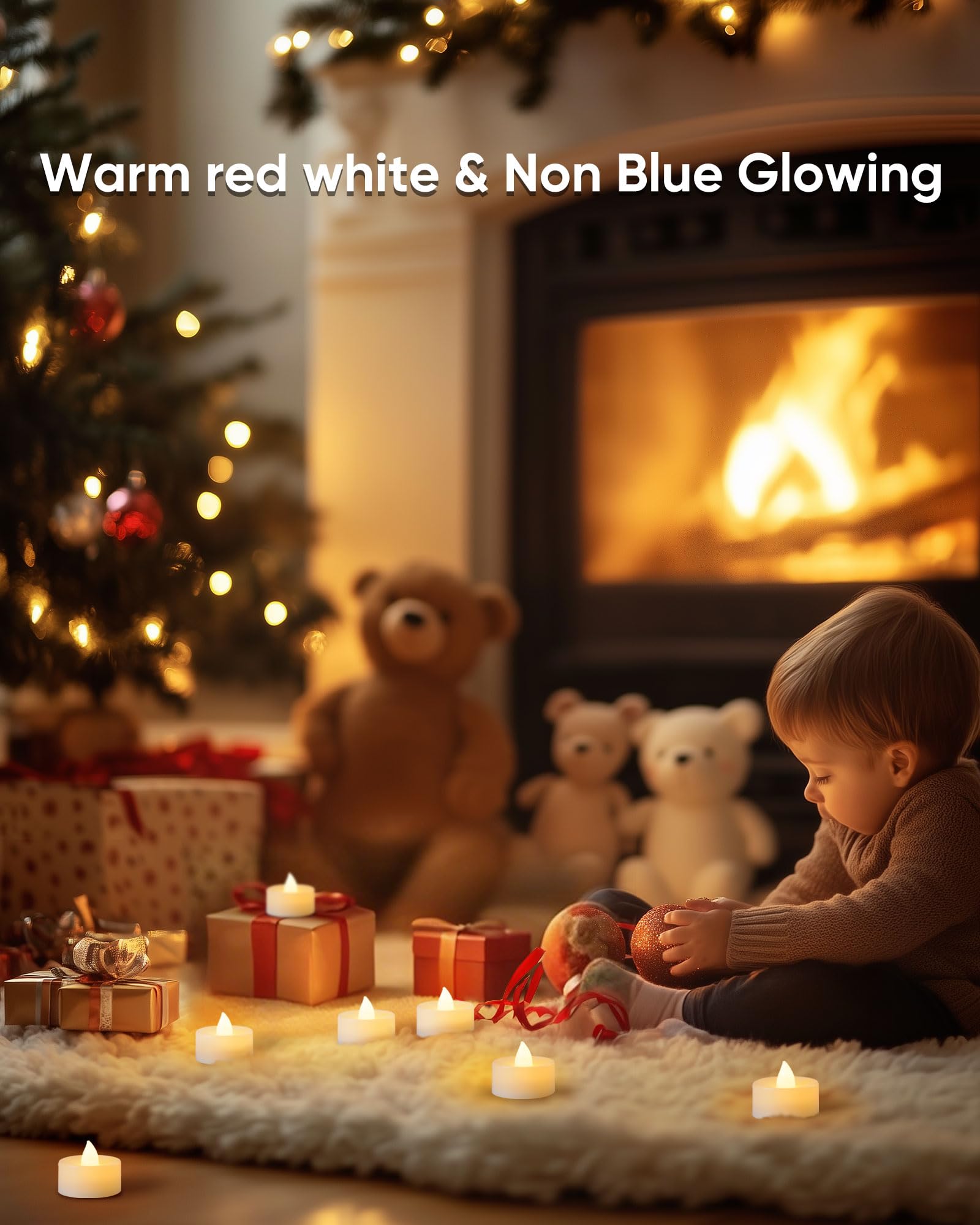 Raycare Paquete de 100 velas de té LED blancas, velas sin llama, funcionan con pilas, velas eléctricas falsas de más de 100 horas para votiva, Halloween, Navidad, decoración del hogar, boda, centro de
