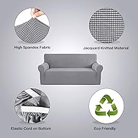 Vista 4 de H.VERSAILTEX Fundas elásticas para sofás 1 pieza, funda para sofá para perros, lavable, 3 fundas para cojines de sofá con tela jacquard gruesa a