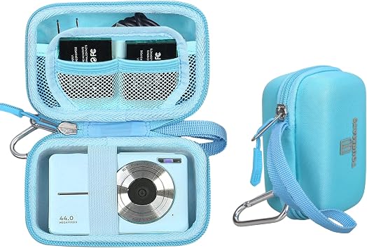 Tourmate Hard Storage Case for CAMKORY/VAHOIALD/QONGUDS/Fleafer/WONNIE/VYNCS/SMARTKLIK/Rovemre/YiFuar/Focusify/Canon PowerShot 180 190/Sony DSCW800 830 Digital CameraCase Only Light Blue