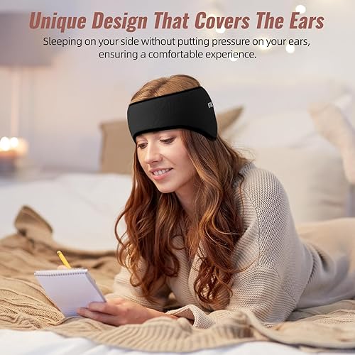 Miniatura 4 de Máscara para dormir, antifaz para dormir con la cabeza, ajustable, orejeras para dormir, calentadores de oídos para hombres y mujeres, 2 en 1