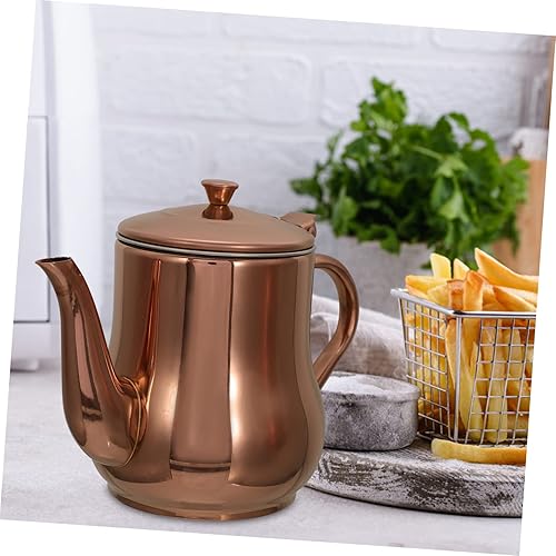 Miniatura 3 de UPKOCH Recipientes de aceite de acero inoxidable Recipiente de metal con tapa Contenedores de acero inoxidable con tapas Dispensador de aceite de