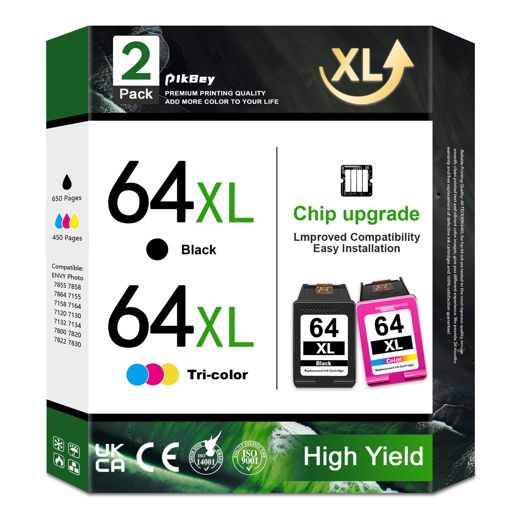 Hp 64 Color Ink Cartridges 64XL Black Ink Cartridge Replacement For HP ...