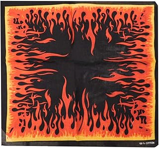 Wholesale Lot of 6 Red Orange Yellow Flames Black 100% Cotton 22