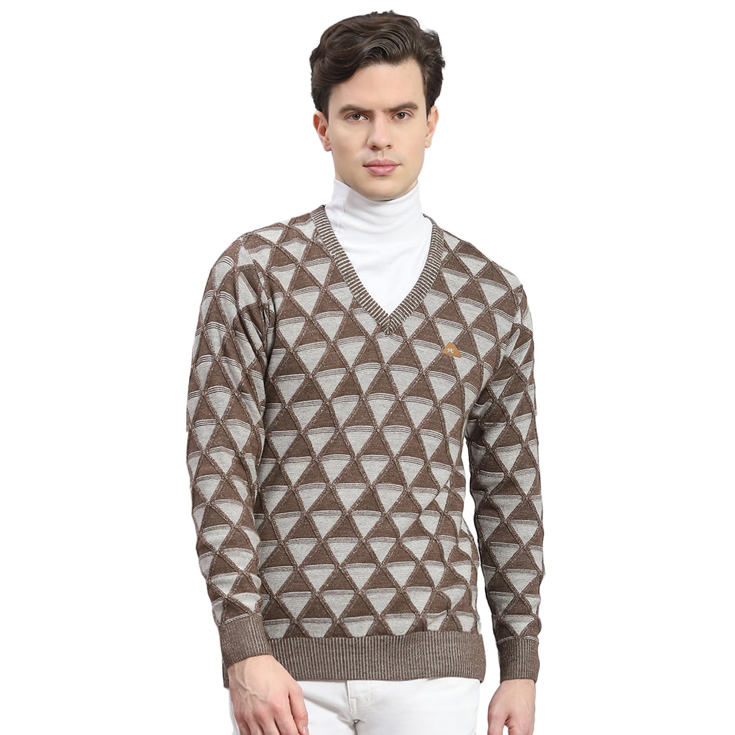 monte carlo Mens Self Design V Neck Full Sleeve Wool Casual Sweater (1239163VN)-picture-36