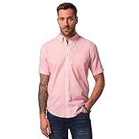 JP 1880 Camicia dalla vestibilità Moderna in Misto Lino con Mezze Maniche e Colletto Button