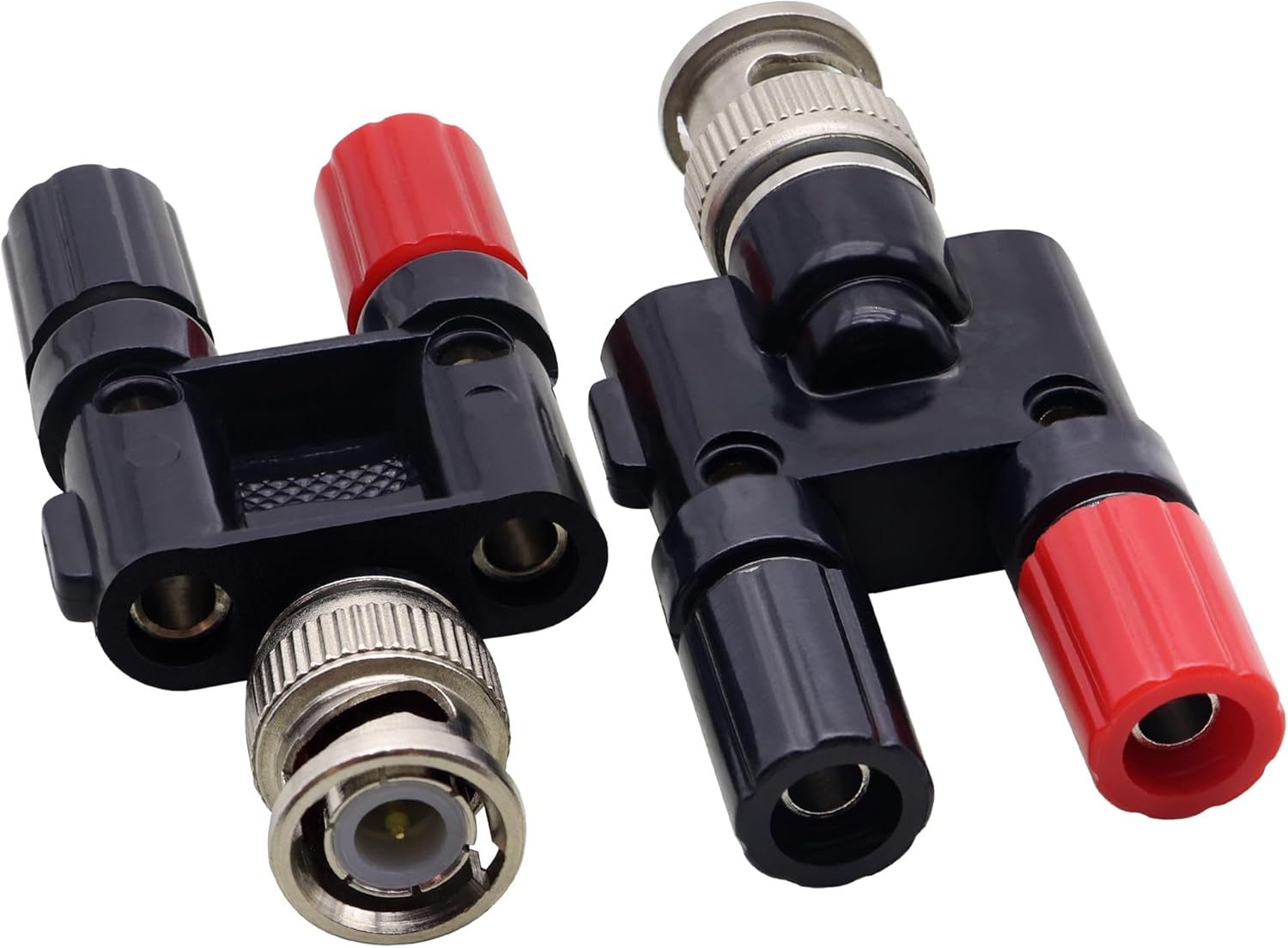 zdyCGTime 2Pcs BNC to Dual Banana Plug Adapter,BNC Male Connector to 2×4mm Dual Banana Female Terminal Coaxial Adapter,Suitable for Oscilloscopes,Digital Multimeters and High-Frequency Radio Antennas.