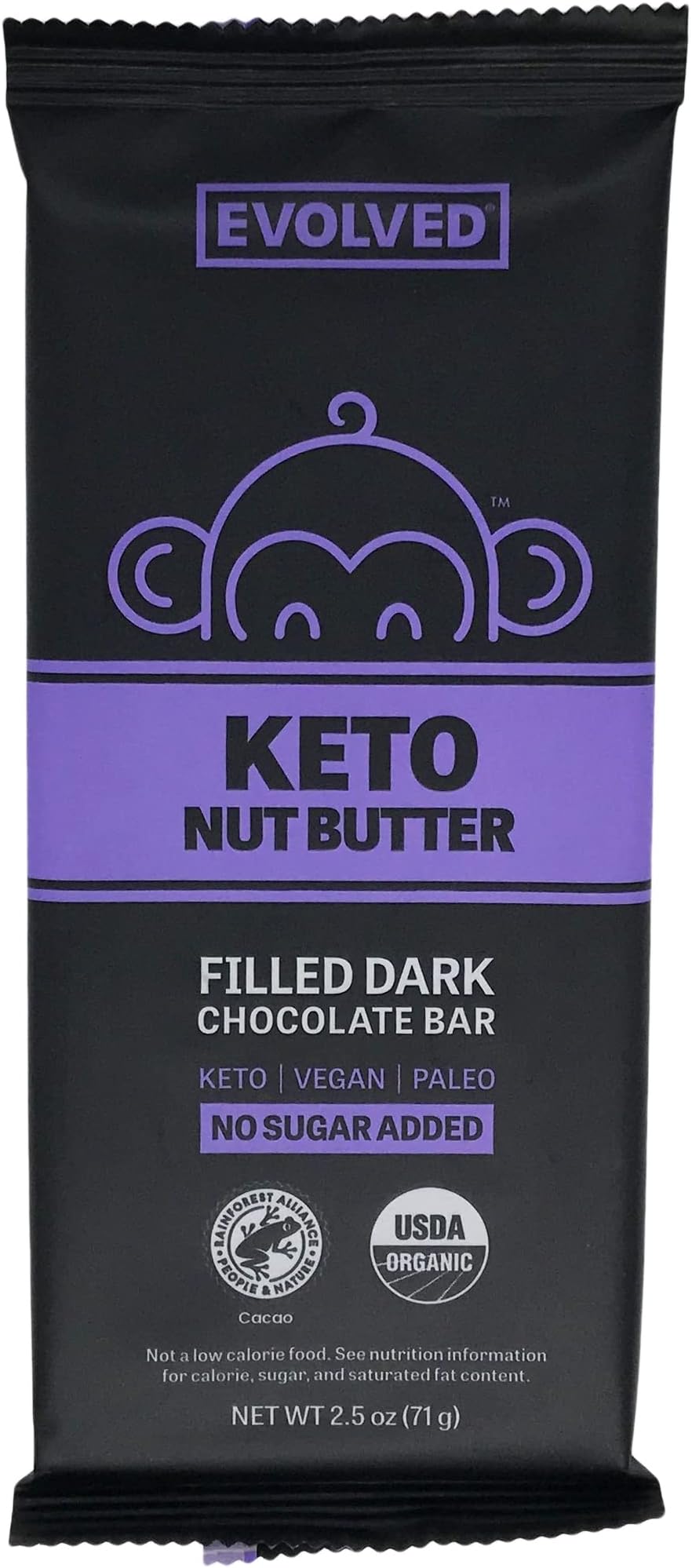 EVOLVED Organic Nut Butter Filled Dark Chocolate Bar, 2.5 OZ
