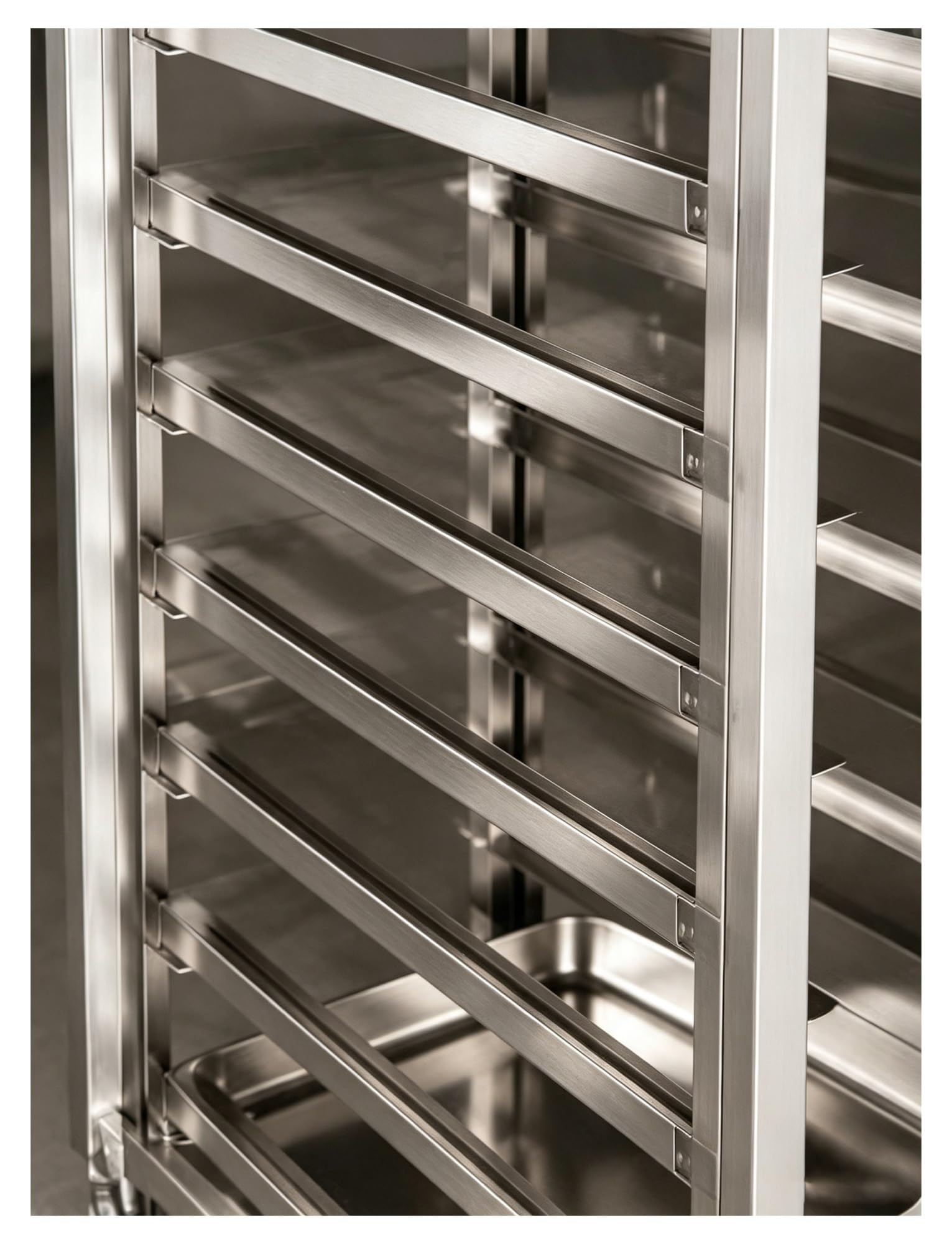 Carro de Aluminio para Bandejas de Hornear con Ruedas | Estructura de aluminio; diseño de múltiples niveles; fácil transporte; para panaderías y cocinas(9-layer closed)