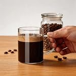 Glass Coffee Mugs Set of 6, 16oz/450ml Clear Coffee Cups with Ergonomic Handle, Large Latte Mugs for Cappuccino, Tea, Hot Chocolate and Juice, Dishwasher Safe
