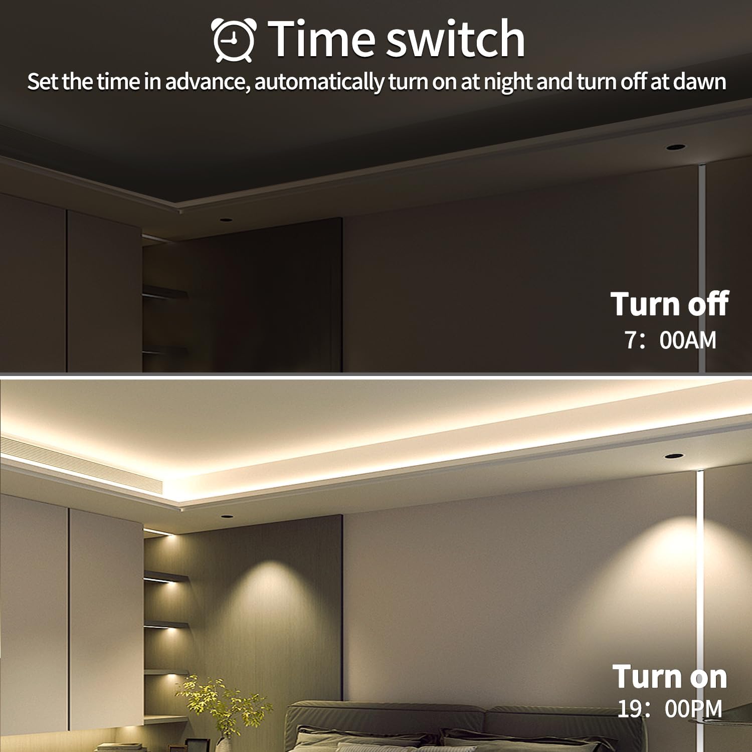 COB LED Strip Lights 3000K 65.6ft DC 24V Dimmable White Flexible LED Tape Light for Bedroom, with Remote and app Control LED Tape Lights CRI90+,forLiving Room, Shelf, Cabinet Home Decoration