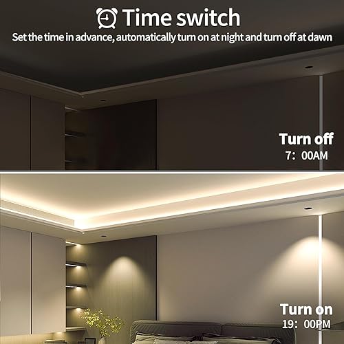 Miniatura 7 de COB Tira de luces LED 3000K 65.6ft DC 24V regulable blanco flexible luz de cinta LED para dormitorio, con control remoto y aplicación, luces de