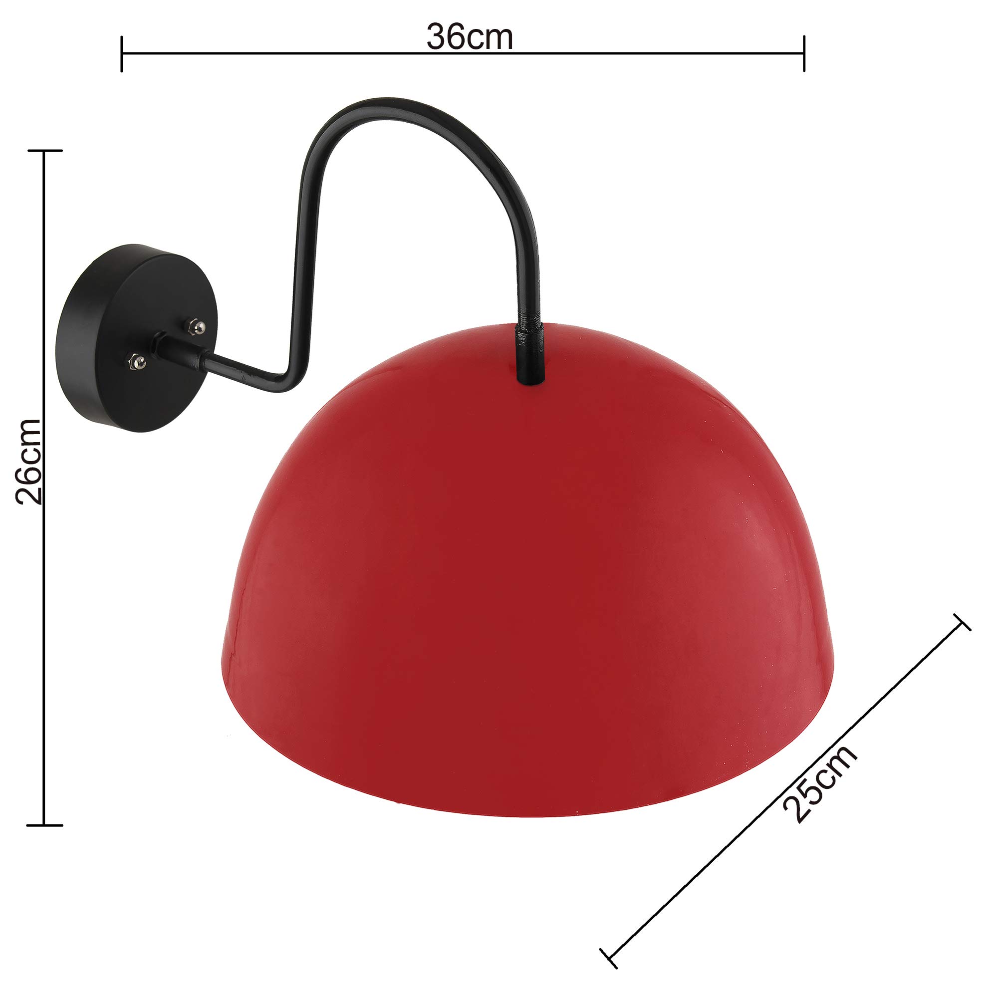 Red Metallic Pendant Light - Retro Wall Sconce -5