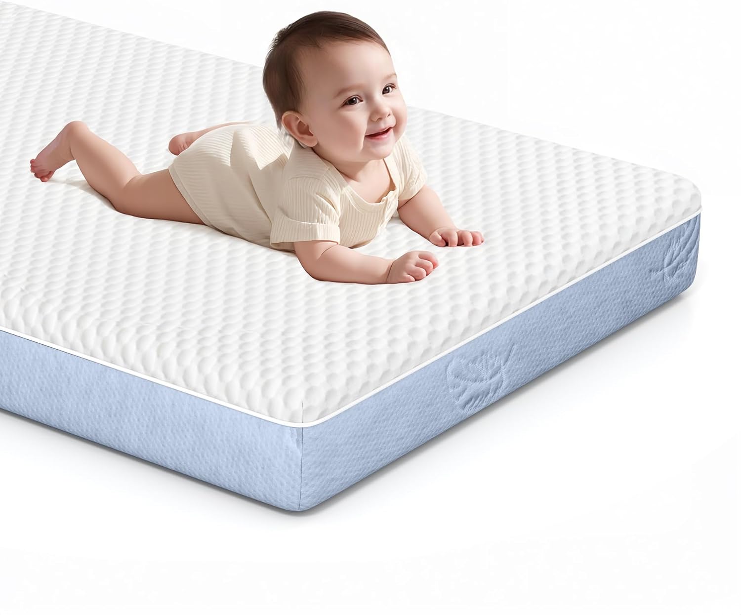 Crib Mattress, Dual-Sided Comfort Baby and Toddler Bed Mattress with Cool Gel Memory Foam, Triple-Layer Breathable Premium Baby Mattress for Infant and Toddler with Removable Outer Cover -White&Black