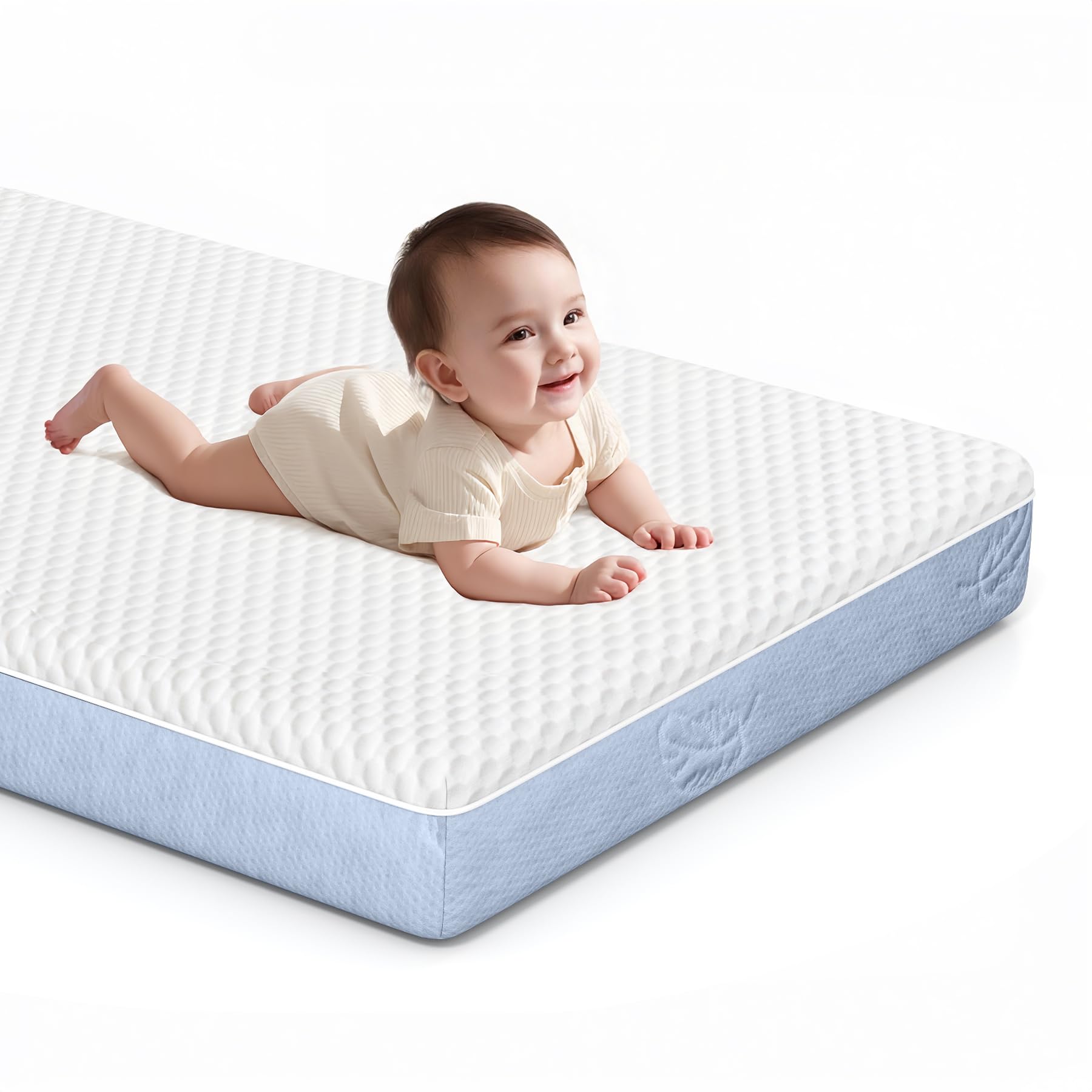 Nalui Baby Dreams Mattress for Cot, 117 x 57 cm, Core HR Adapt Foam, Silk 3D, Breathable and Hypoallergenic Aloe Vera Fabric, Reversible, Oeko-Tex® Certified, Made in Spain, Height ± 11 cm