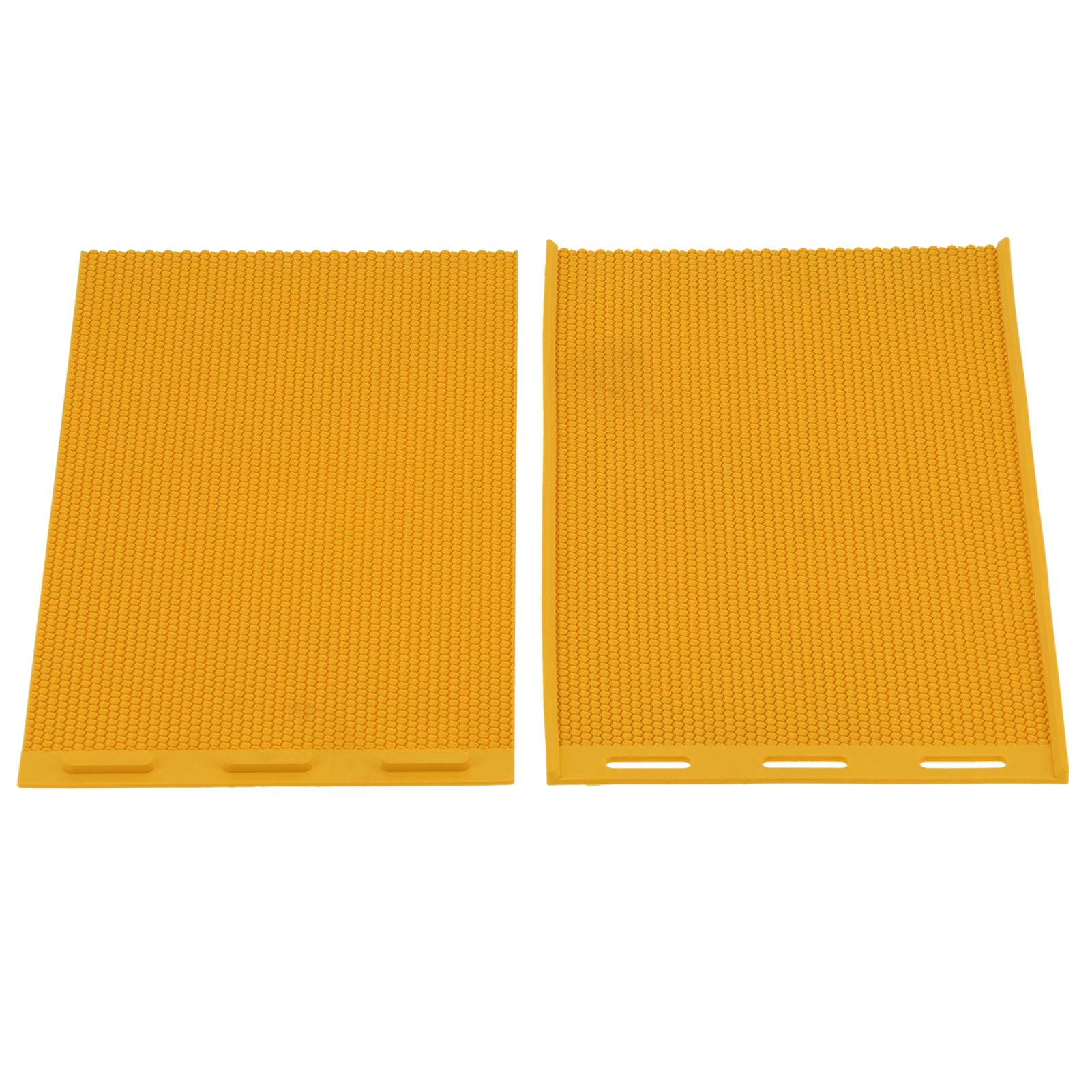 2 pièces de moule de pressage en cire d’abeille de 5,4 mm, outil de fabrication de feuilles de cire d’abeille, embosseur à peigne en caoutchouc jaune pour l’apiculture DIY, outil