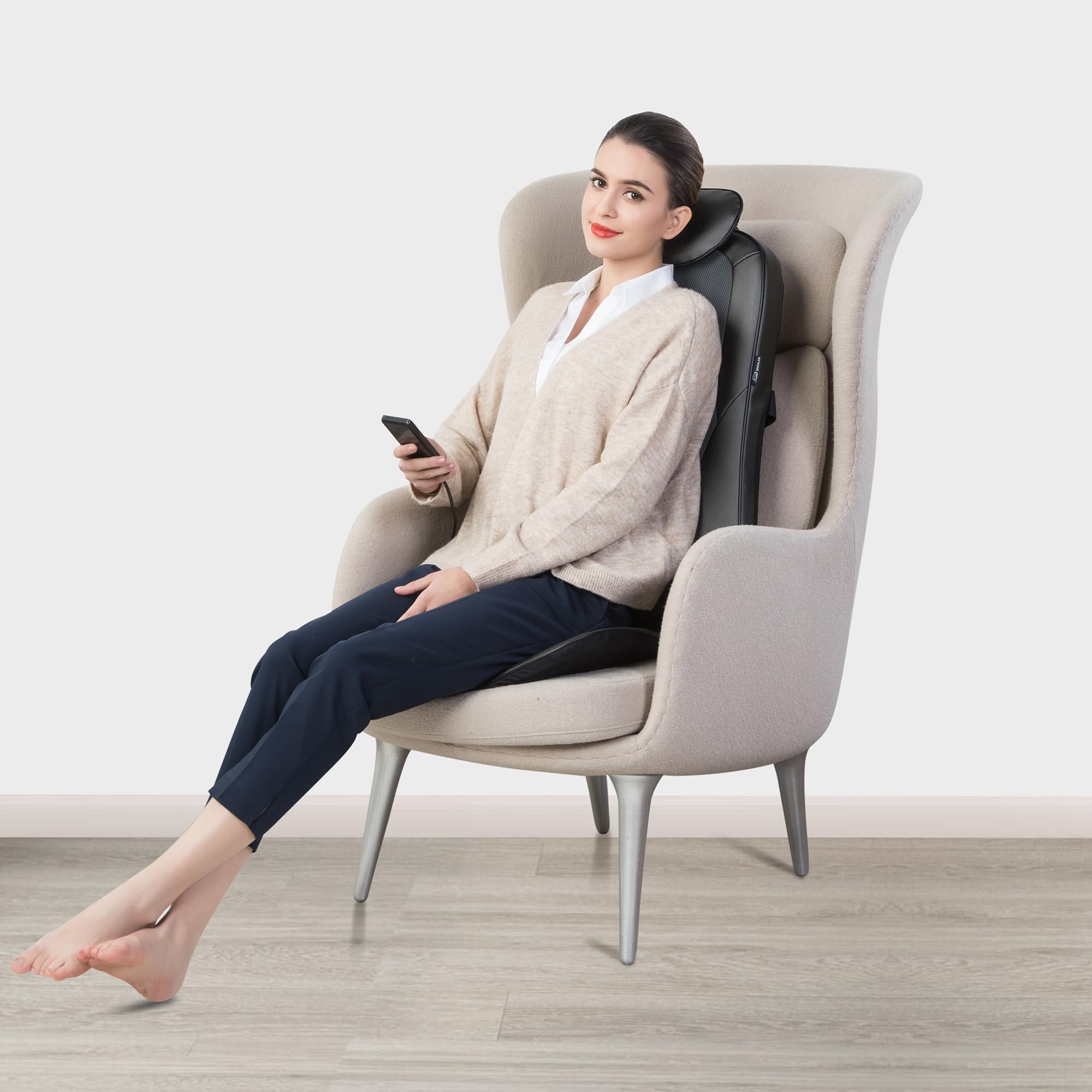 Snailax Shiatsu Massage Chair, Deep Kneading Back Massager with Heat for Pain Relief, Massaging Seat Cushion at Home Office, Gifts for Women Men