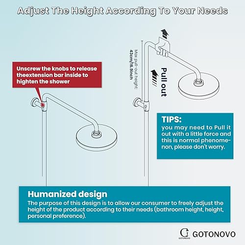 Miniatura 3 de gotonovo Juego de 8 grifos de ducha expuestos a la lluvia, 2 pomos dobles, mango cromado, triple función, boquilla de ducha, conjunto de unidades de