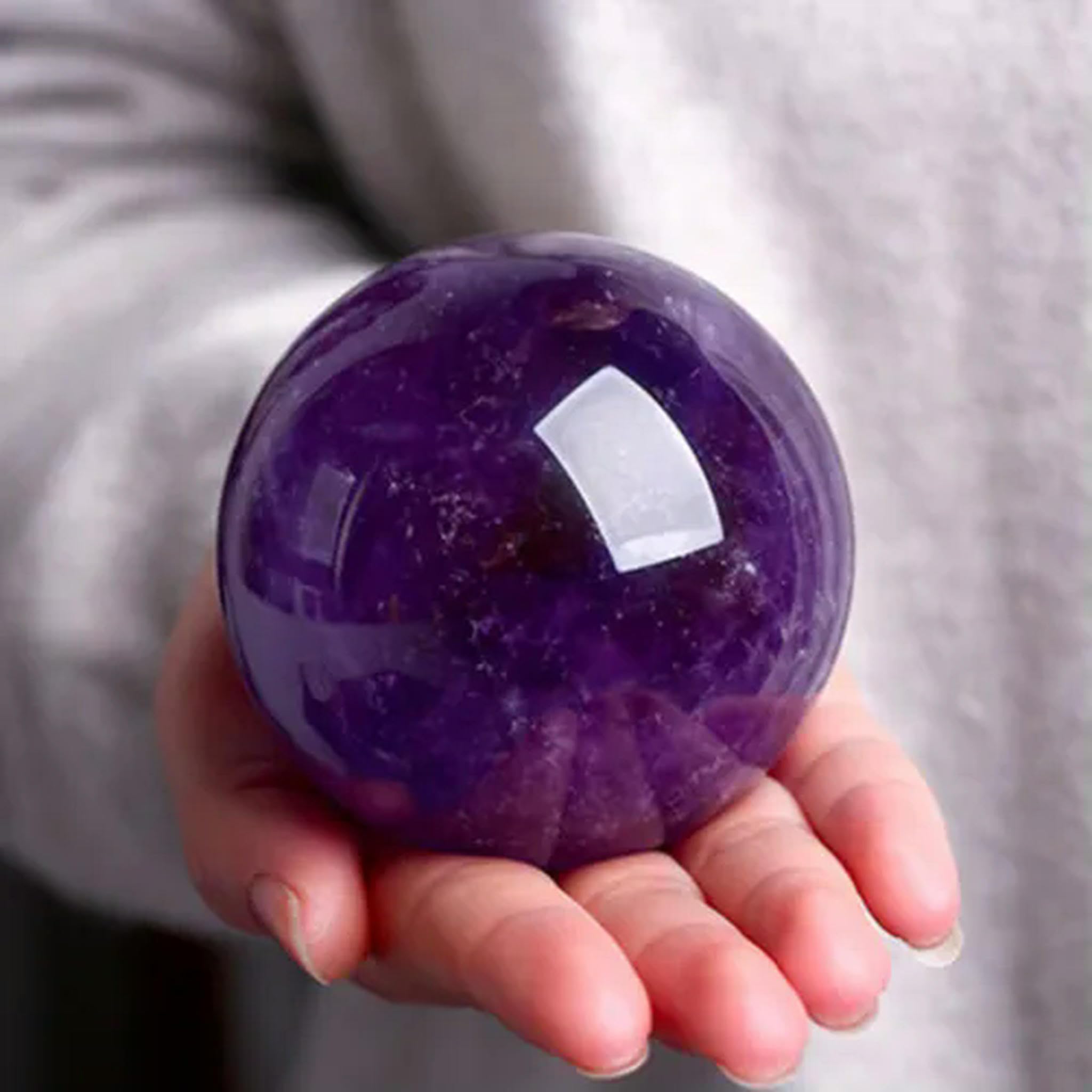 Sfera di Pietra di Quarzo Cristallo Ametista Naturale da 4-7 cm, Pietra preziosa da 40 mm