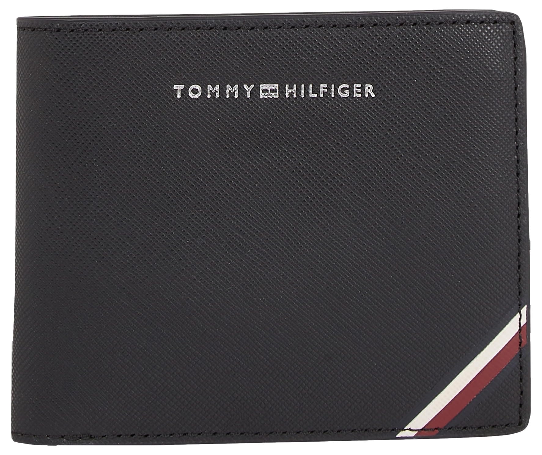Tommy Hilfiger Men's TH Central CC Flap and Coin Wallets, Black, One Size