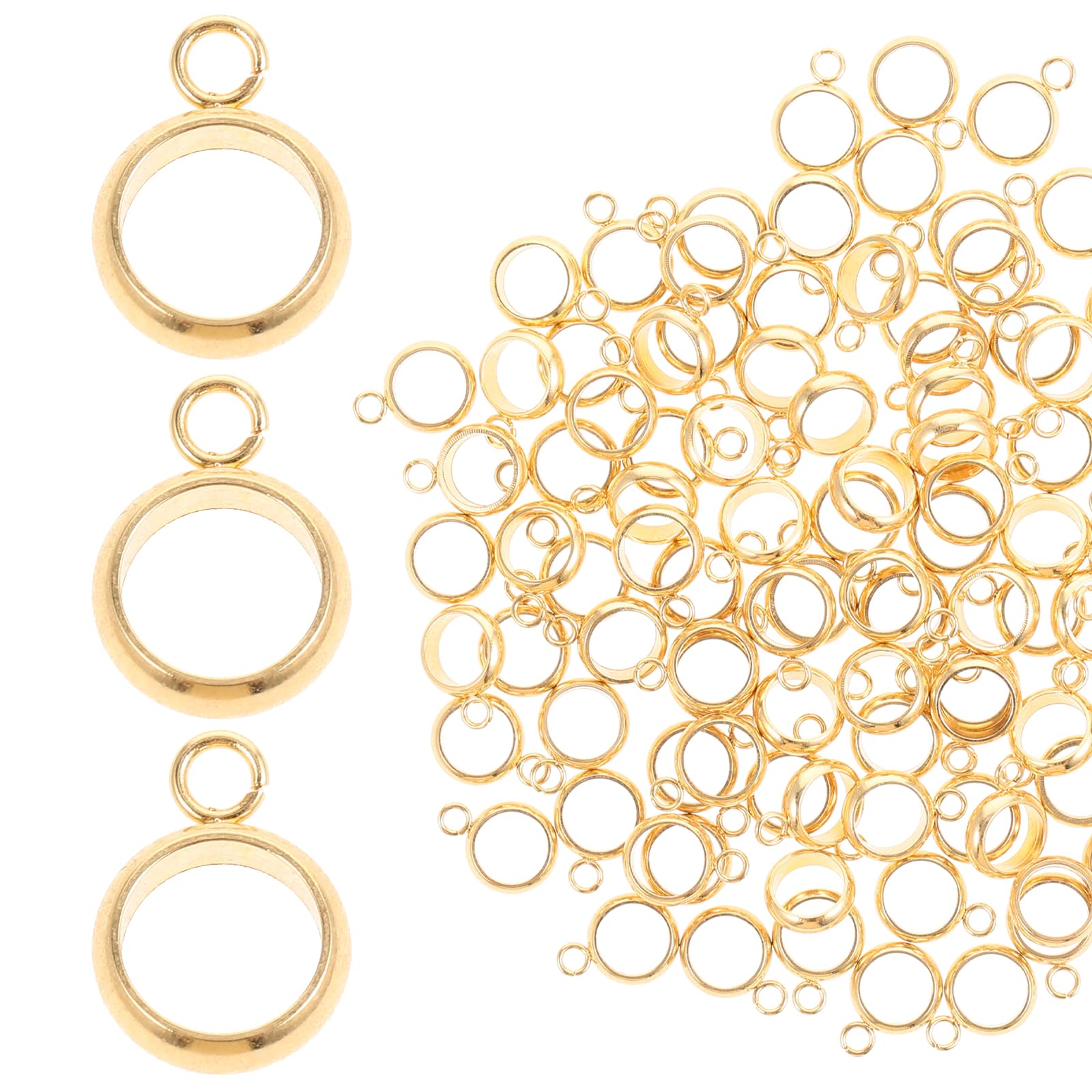 Anneaux de jonction acier inoxydable doré 100pcs éclat durable