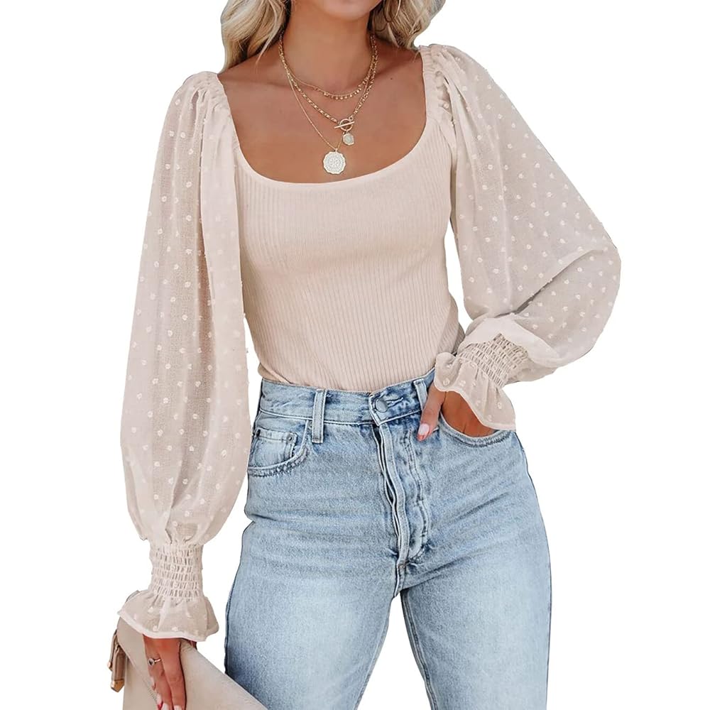 トップス YILON Neck arrange tops pima-cotton-stretch-