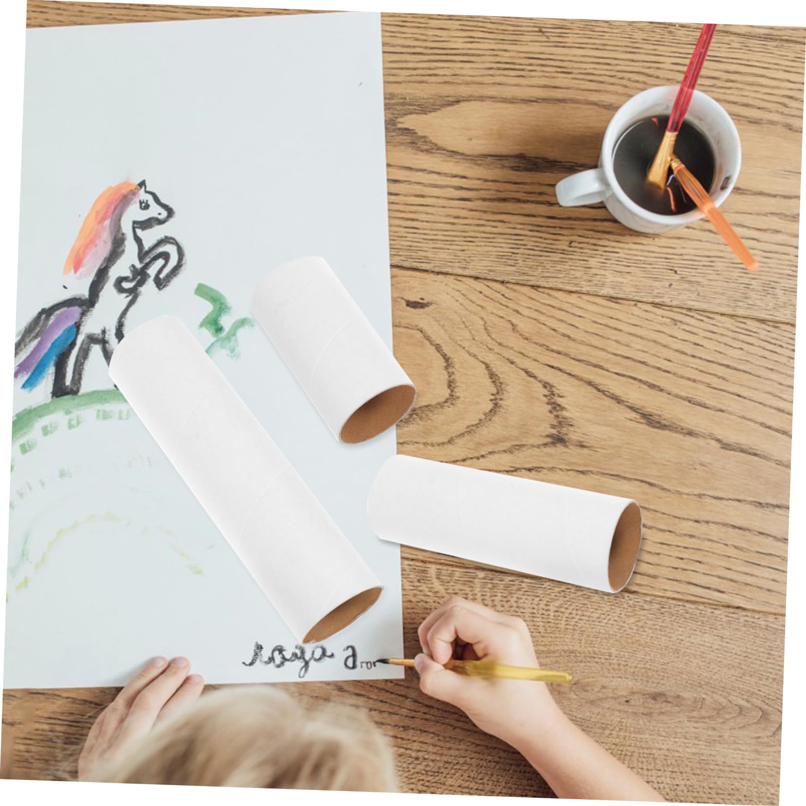 SEWACC 18 Tubos de Cartón de Bricolaje para Manualidades en Papel Blanco, Portátiles y Convenientes para Actividades Creativas y Proyectos Infantiles