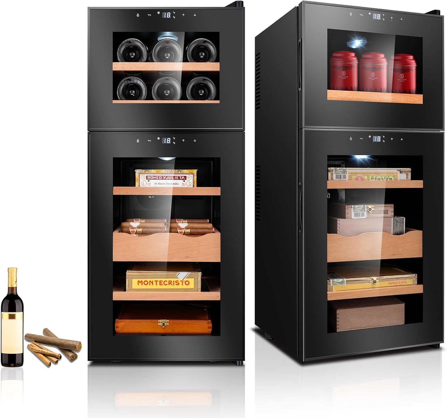 Electric Cigar Humidors Cooling, Heating Control System, Electronic Humidor with Spanish