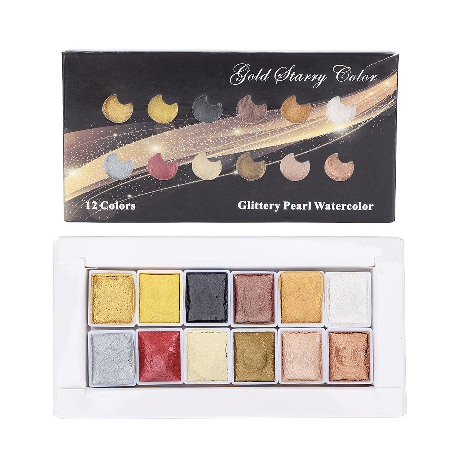 Set 24 Colori Acquerello Metallico Macaron – Pittura Solida Perlescente Per Nail Art E Dipinti Creativi - 4