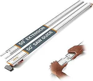 BORA NGX Clamp Edge Saw Guide 100 Inch - Circular Saw Track Guide Rail for Straight Cuts, Aluminum Skill Saw Guide with T-Track, Cutting Guide for Circular Saw 544100