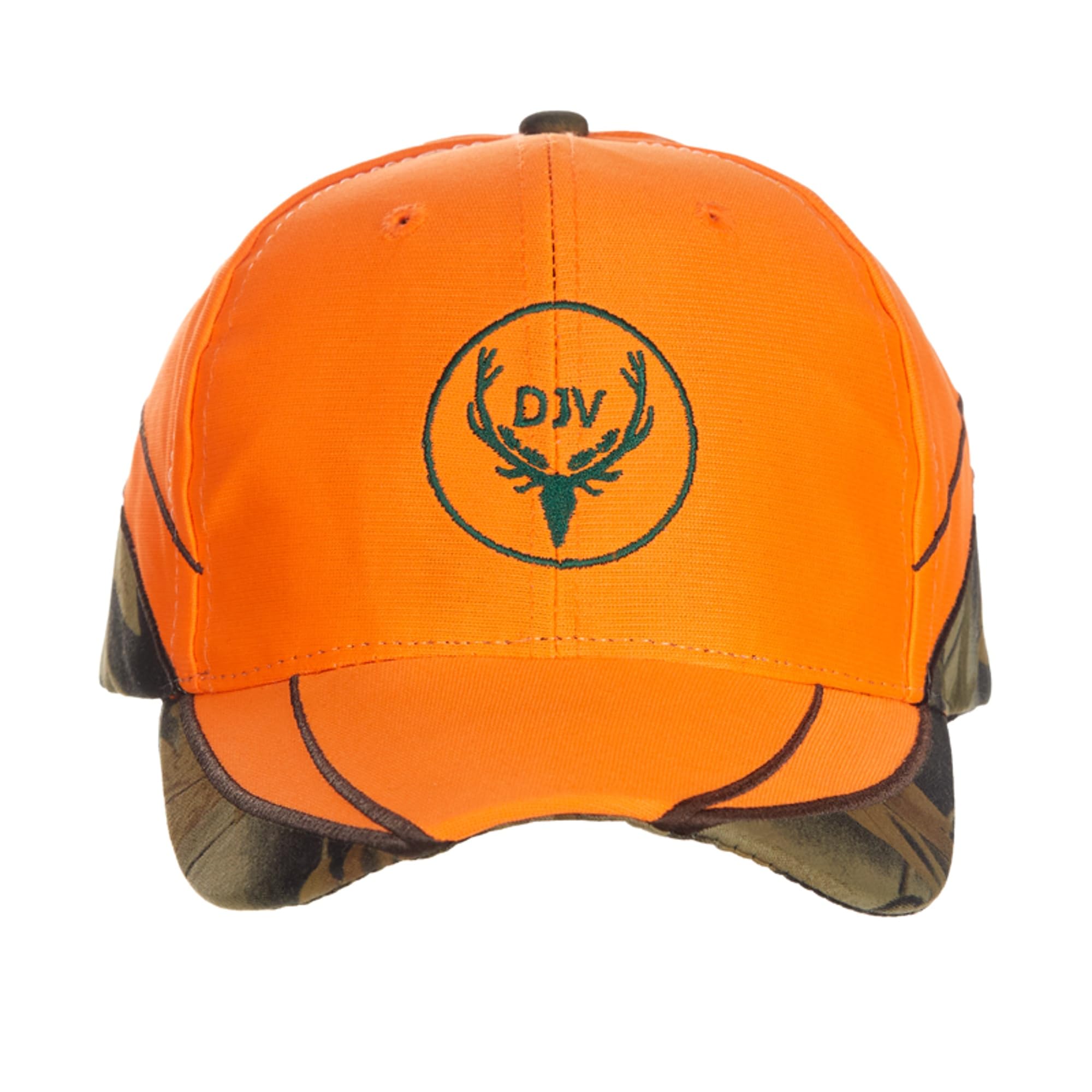 DJV Signal Cap Orange/Camo - Hunting Cap with Camouflage Pattern and Signal Surface - High Visibility Hunting - Adjustable Cap for Hunters and Dog Handlers