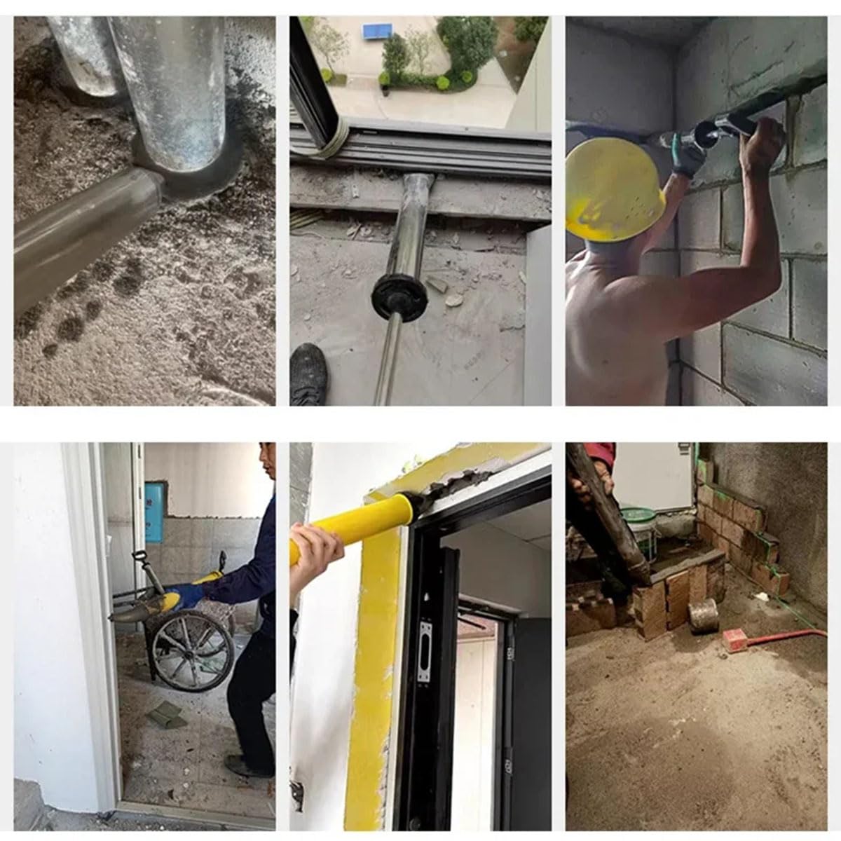 Pistola di Stuccatura in Acciaio Inox,Pompa per Malta in Acciaio Inox,Pistola per Calafataggio per Malta,Strumenti per Malta per Calafataggio,con 4 Ugelli e 3 Ugelli in Gomma Tokaneit