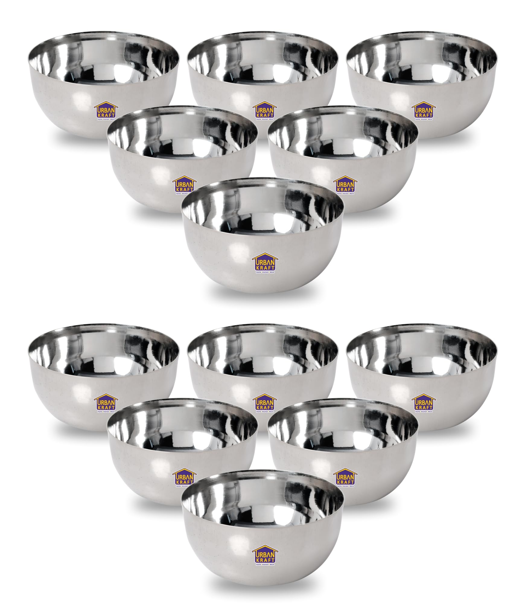 URBAN KRAFT Stainless Steel Bowls Set of 12 | Heavy Guage Apple Vati (Batki) for Kitchen | Small Katori Pack of 12 with Mirror Finish - 210 ml (B0CVTWX45T) Amazon Price History, Amazon Price Tracker
