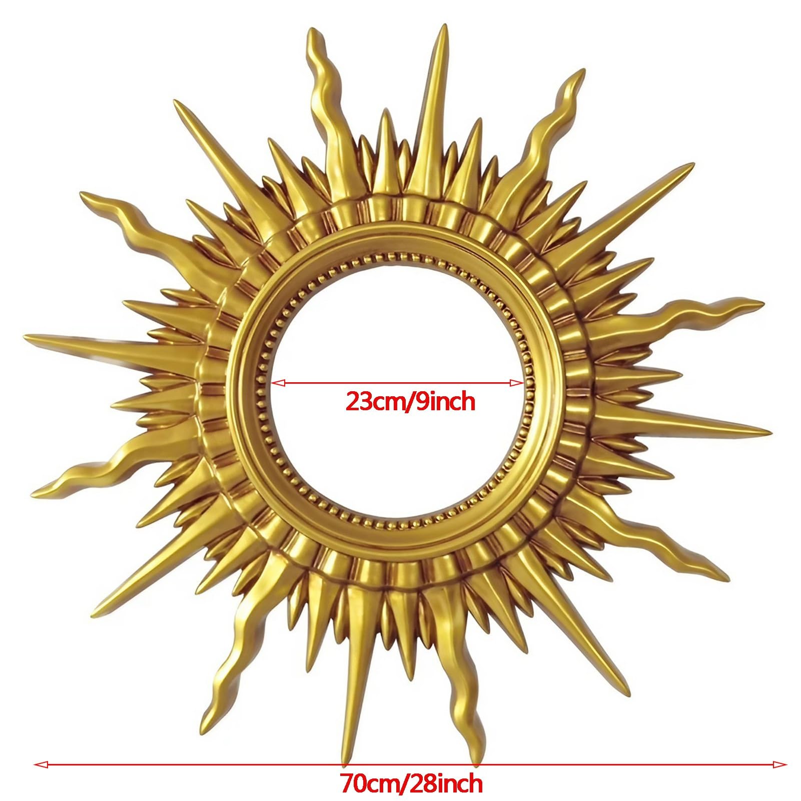 Amazon.co.jp: 28インチ サンバーストミラー、アンティークゴールドの