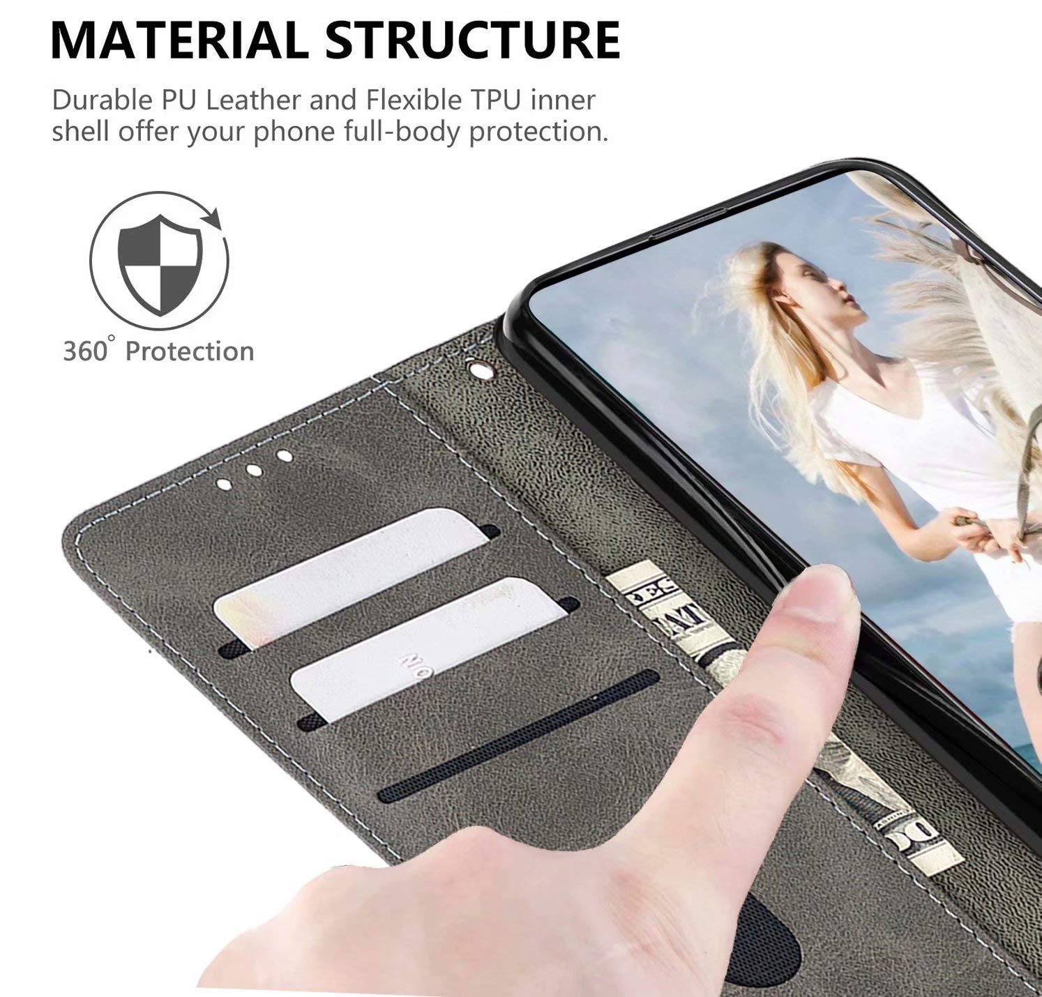 JIUNINE Cover Xiaomi Redmi Note 9S / 9 Pro, Custodia Libro in Pelle Portafoglio Case Flip Antiurto con Disegni di Farfalla [Porta Carte] [Magnetica] [Interno TPU] per Redmi Note 9 Pro Max