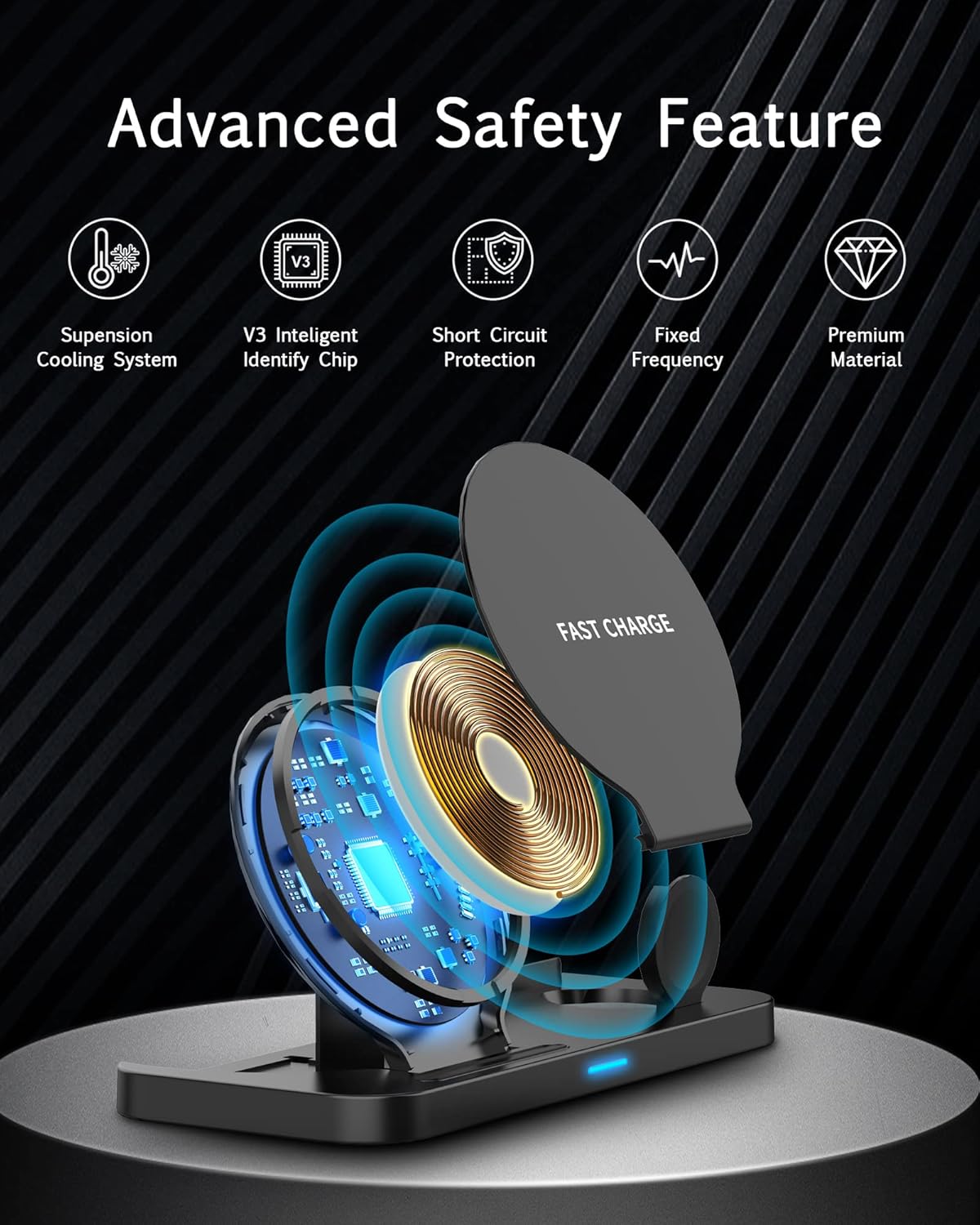 Wireless Charging Station, 2021 Upgraded 3 in 1 Wireless Charger Stand Dock Compatible with Apple Watch 7/SE/6/5/4/3/2, Airpods Pro/2, Fast Charging for iPhone 13 Pro,13,12 Pro Max,11,Xs max,Xr,X : Cell Phones & Accessories