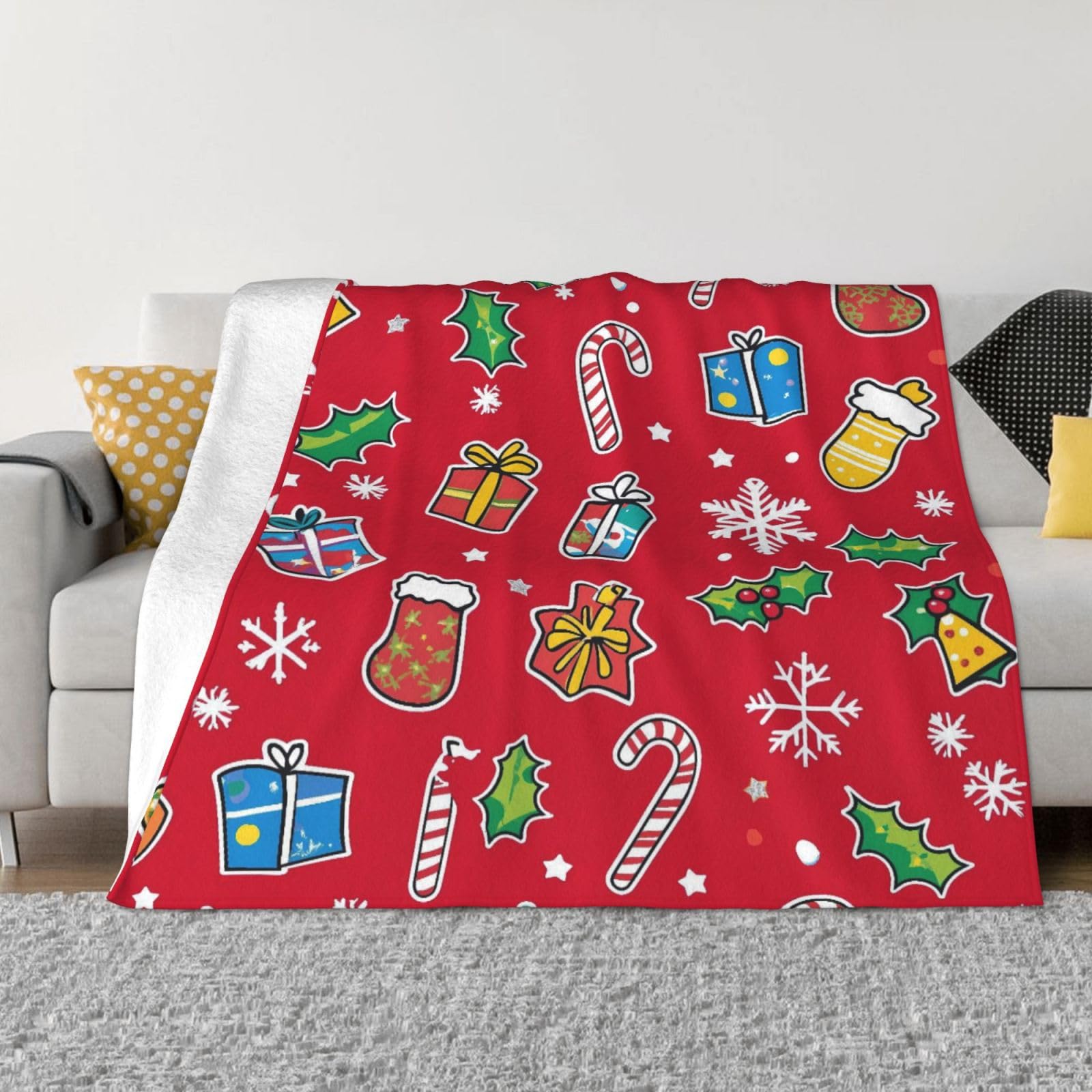 Couverture de Noël lit canapé voyage plaid flanelle chaude Mexpekil 76x102cm