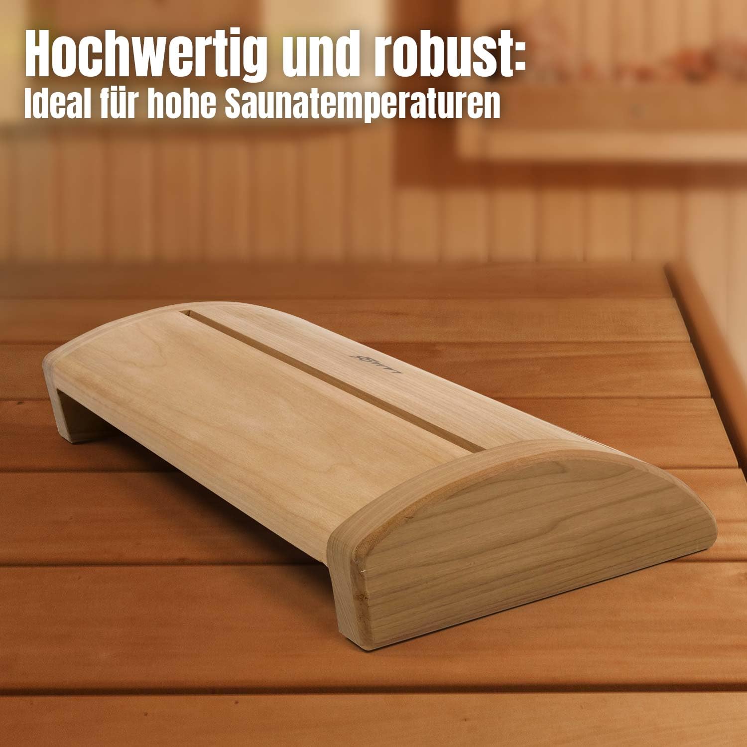 POOL Total LaJa26 Sauna Kopfstütze Relax Thermo FSC Espenholz - Ideal für Nacken und Schultern - Robust - Ergonomisch gewölbt - Entspannend und langlebig - Auch als Rücken- oder Fußstütze nutzbar