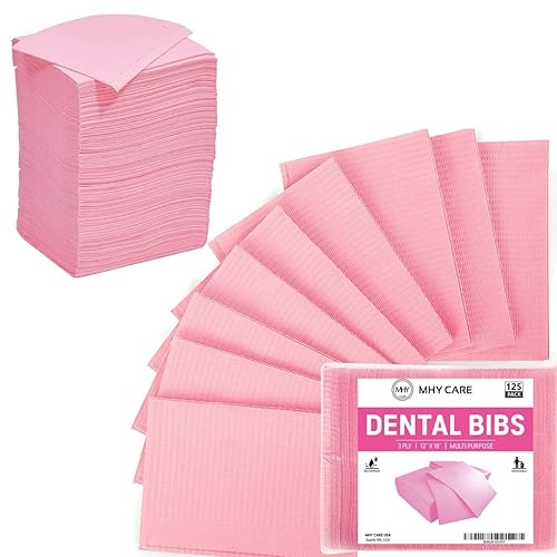 125 baberos dentales color rosa desechables de 13 x 18 pulgadas 3 capas suaves e impermeables desechables baberos para dentistas belleza de disponible en Yaxa Colombia
