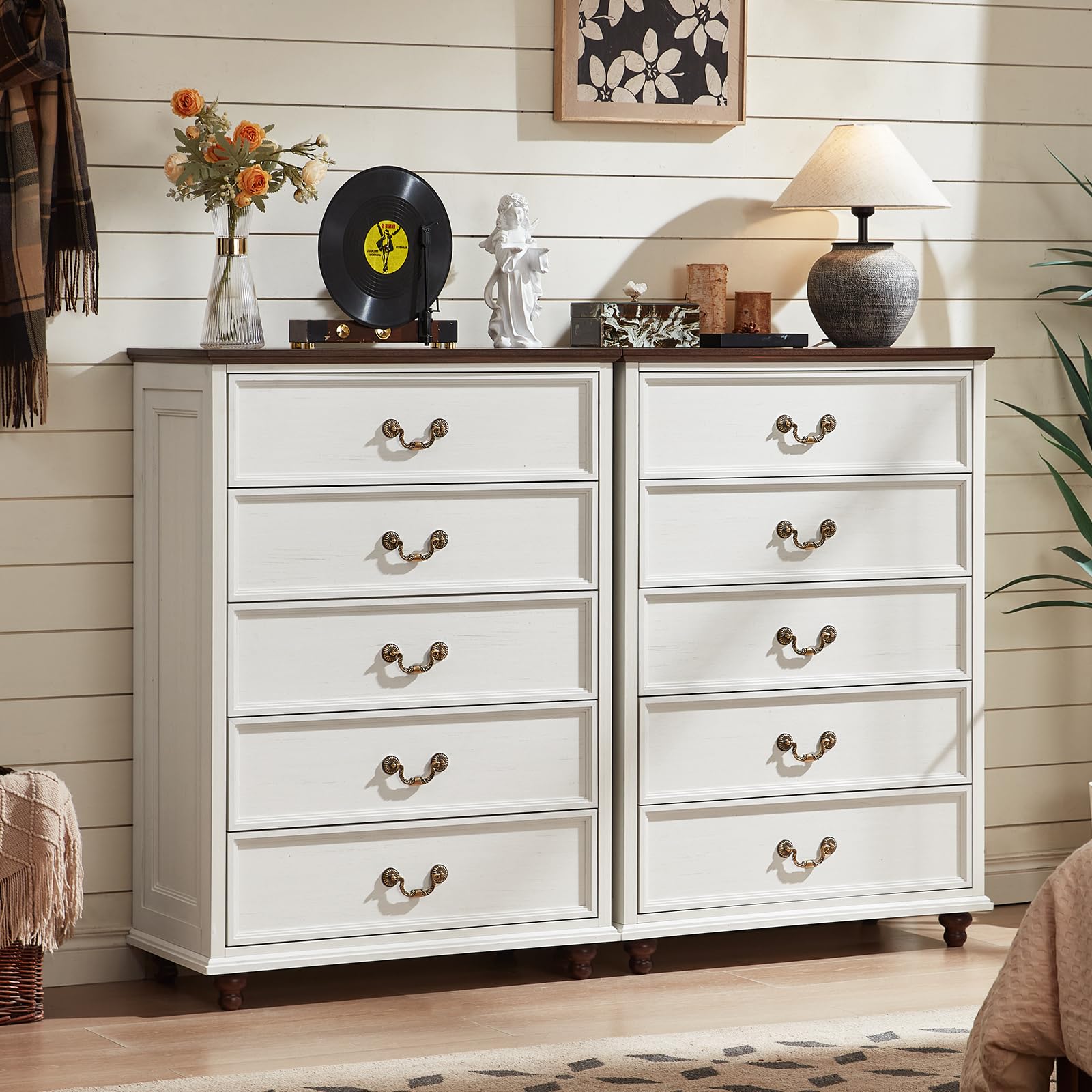 Amazon.com: Joaxswe Farmhouse 5 Drawer Dresser for Bedroom, 45