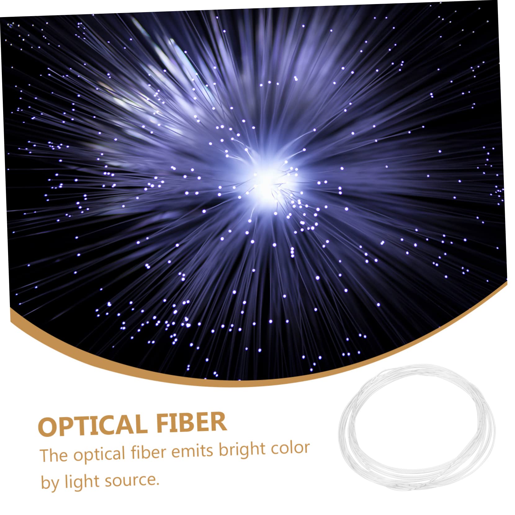 NUOBESTY 1Pc Transparent Light Emitting Fiber Optic Cable Solid Material for Party Decorations Ceiling Sky Effects and More Durable Light Guide for Bright Color