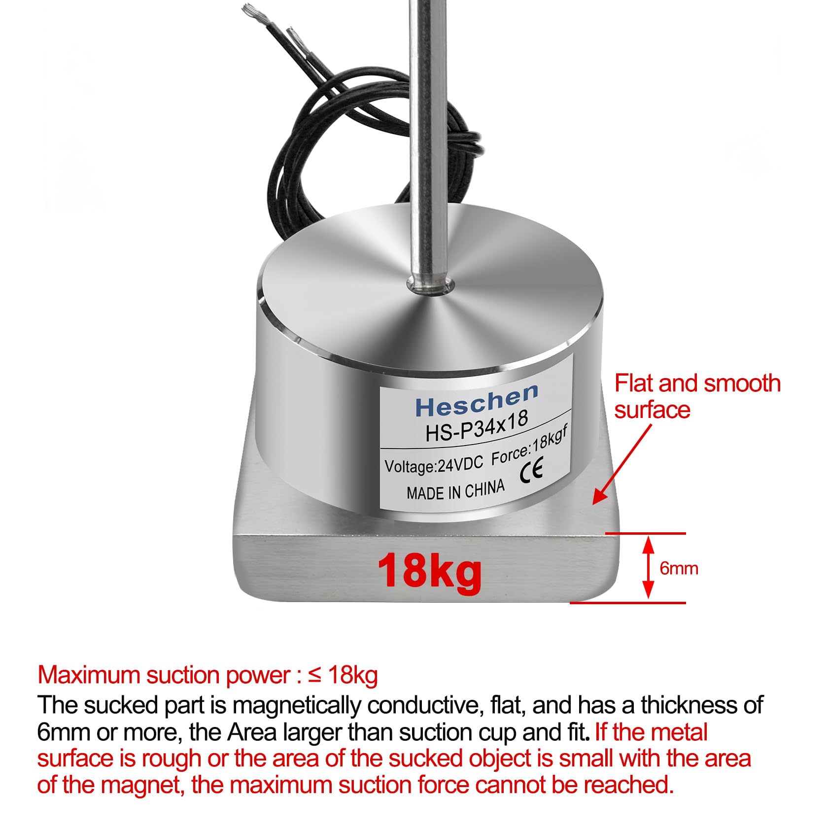 Solenoïde Disque 40mm 25kg KS Tools 460.5295 Manchon De Serrage Diamètre Extérieur 40 Mm, Diamètre Ventouse Magnétique 25 Kg Diamètre 40 Mm