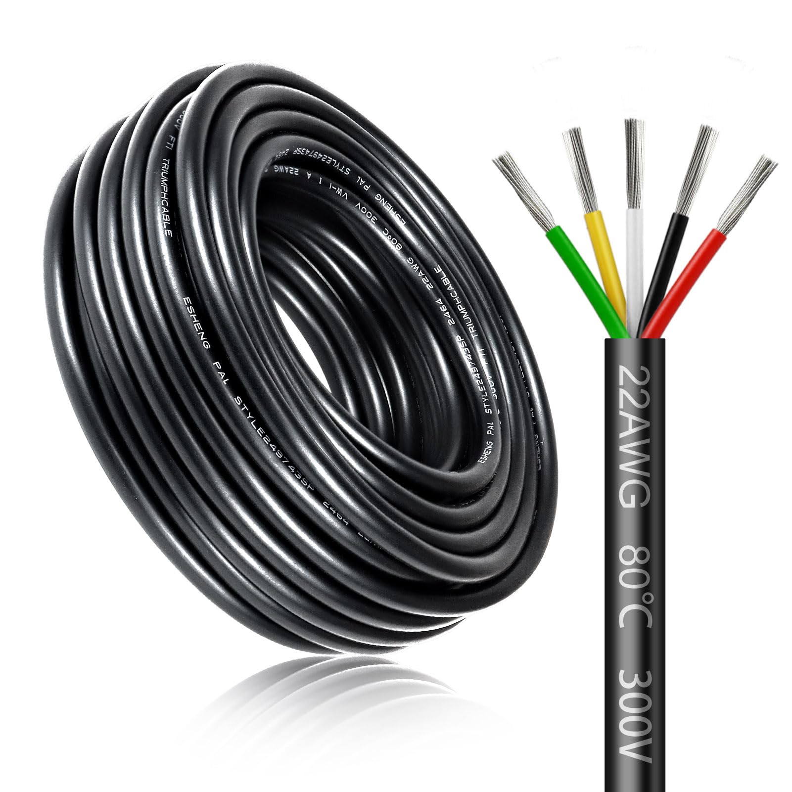20 Meter 20AWG 5x0,5mm² Elektrischer Kabel, 5 Adriges Kabel